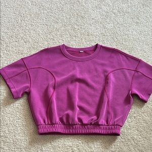 Lululemon Athletica Purple Crop Top with Elastic Hem